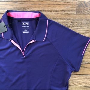 Adidas PureMotion Ladies Golf Polo Dark Purple (Size - M)